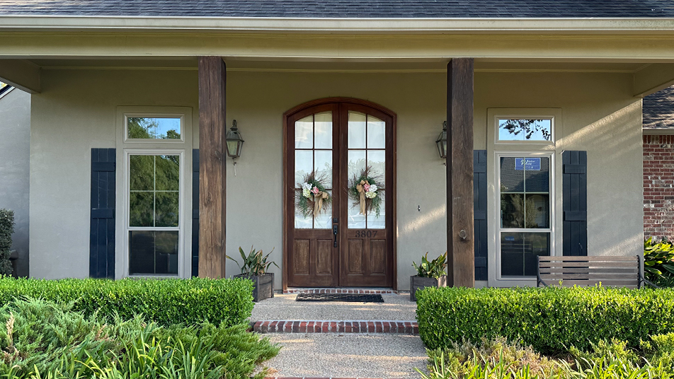 Front porch image with double doors
